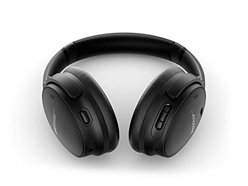 Bose QuietComfort 45 Bluetooth Wireless Noise Cancelling Headphones - Triple Black & QuietComfort 35 Headphones Ear Cushion Kit, Black White