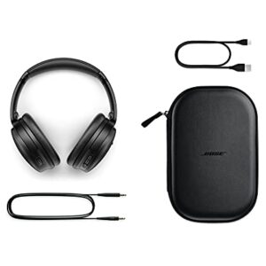 Bose QuietComfort 45 Bluetooth Wireless Noise Cancelling Headphones - Triple Black & QuietComfort 35 Headphones Ear Cushion Kit, Black White