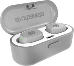 urbanista tokyo true wireless earbuds 16h playtime bluetooth 5.0 with charging case, multi function button earphones compatible with android and ios – silver