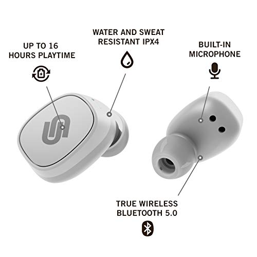 Urbanista Tokyo True Wireless Earbuds 16H Playtime Bluetooth 5.0 with Charging Case, Multi Function Button Earphones Compatible with Android and iOS - Silver