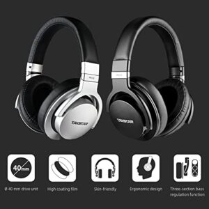 TAKSTAR On-Ear Monitor Headphones Bass Adjustment HiFi Stereo Dynamic Studio Noise Cancelling Headsets for Recording Monitoring Music PRO 82 Silver