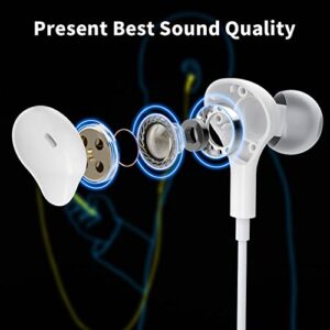 Wired Earbuds with Microphone,Wired Earphones in-Ear Headphones with Storage Case HiFi Stereo Powerful Bass Crystal Clear Audio Compatible with Samsung Galaxy Pixel Moto G iPad, Most with 3.5mm Jack