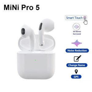 Bluetooth Wireless Earphones Mini Pro 5 with Noise Canceling. Wireless Earbuds with Touch Controlled, Wireless Headphone with Charging Case Mini Pro 5. 2.5HR (Shelf Stock Number) #5