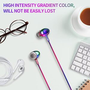 Vofolen Wired Headphones with Mic, Wired in Ear Ear Buds with 3.5mm Standard Headphone Jack, Plug in Earphones with Volume Control for School Kids, Earbuds Wired for Ipad Android Computer Laptop