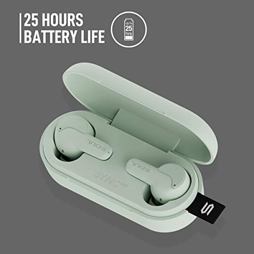 SOUL New SYNC ANC Wireless Earbuds - Active Noise Cancelling Bluetooth Headphones with Water-Resistance, 25 Hours Playtime and Audio Transparency Mode for Safe Listening (Frost)