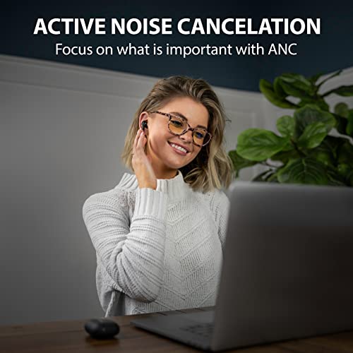 MQES Active Noise Cancelling Wireless Earbuds,in-Ear Headphones Bluetooth 5.2, Built-in 4mics Earphones,Touch Control, ANC and ENC, IPX5 Waterproof, 30H Playtime, for iPhone & Android