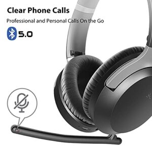 Avantree Aria Pro & DG45 Bundle: Bluetooth 5.0 Noise Cancelling Headphones with Boom Microphone & Bluetooth 5.0 USB Adapter for PC Computer Desktop Laptop