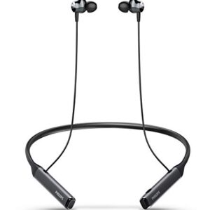 Philips Audio Wireless Neckband Headphones PN505 with Active Noise Canceling, Voice Assistance, Up to 14hours Play time, Hi-Res Audio (TAPN505BK), Black (Renewed)