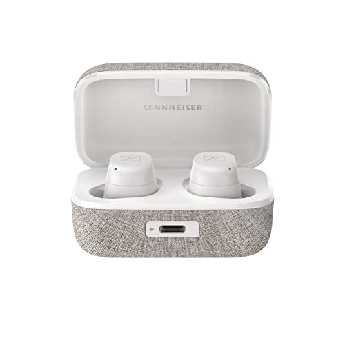 Sennheiser Momentum True Wireless 3 Earbuds -Bluetooth in-Ear Headphones for Music & Calls with Adaptive Noise Cancellation, IPX4, Qi Charging, 28-Hour Battery Life, White 509181 (Renewed)