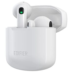Edifier W200T Mini True Wireless Earbuds, Bluetooth 5.1 Headphones with 22H Playtime, Noise Cancelling TWS in-Ear Earphones with Mic, IP54 Waterproof Headset for Sports Workout Running Travel - White