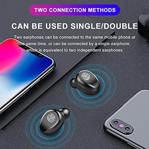 Wireless Earbuds Bluetooth 5.0 in Ear Light-Weight Headphones Built-in Microphone, Stereo Noise Reduction Waterproof Sport Running Earbuds with Charging Box