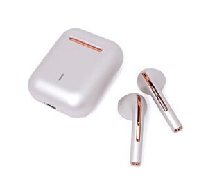 wireless earphone & headphones bluetooth 5.0 – noise cancelling and waterproof true sound (rose gold)
