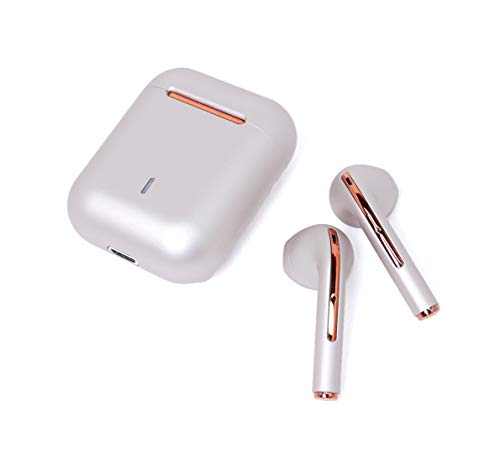 Wireless Earphone & Headphones Bluetooth 5.0 - Noise Cancelling and Waterproof True Sound (Rose Gold)