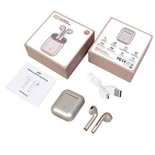 Wireless Earphone & Headphones Bluetooth 5.0 - Noise Cancelling and Waterproof True Sound (Rose Gold)