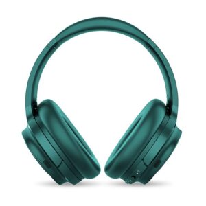 se7 max active noise cancelling headphones bluetooth headphones wireless headphones over ear built-in microphone deep bass, 30 hours for travel/work/tv/computer/cellphone – green
