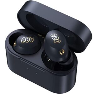 qcy ht01c hybrid active noise cancelling wireless earbuds, in-ear detection headphones, ipx6 waterproof bluetooth 5.1 stereo earphones, light-weight, immersive sound premium deep bass headset