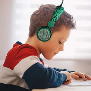 Geekria Headphones for Kids, Volume Limited Adjustable 85DB Kids Headphones Boys, Over On-Ear Headphones with Microphone for Kids for School Birthday Xmas Gift (Green)