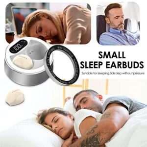 Xmenha Smallest Invisible Earbuds Wireless Bluetooth Secret Hidden Headphones for Work Comfort Small Tiny Ear Buds for Sleeping Music Mini Sleep Earbuds for Side Sleepers-Beige