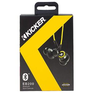 KICKER Bluetooth Wireless Earbuds | Passive Noise Reducing Headphones Earbuds w/Built-in Mic with Multi Function Button Volume Control | Sweat and Water Resistant