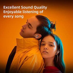 True Wireless Earbuds Bluetooth 5.3 Metal in-Ear Headphones Wireless Gaming Earbuds Cordless Ultra-Low Latency Cool Mecha Bluetooth Earphones TWS Stereo Ear Buds for iPhone Android PC (Flame-Red)