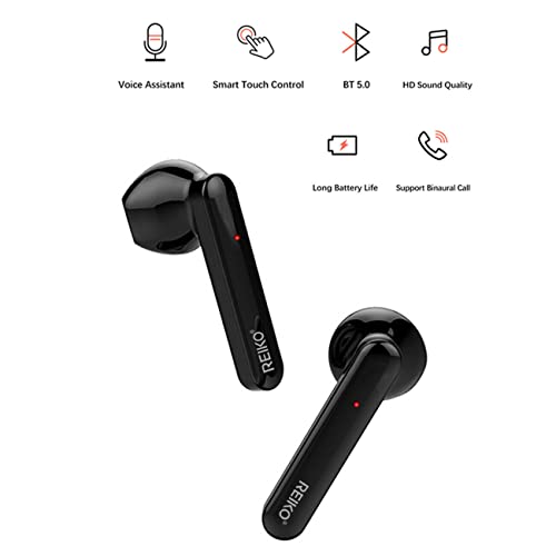 for OnePlus Nord N200 5G in-Ear Earphones Headset with Mic and Touch Control TWS Wireless Bluetooth 5.0 Earbuds with Charging Case - Black