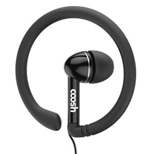 Coosh ADIB071SG3B1L Wired Comfort in-Ear Earbuds Headphones with Removable Earhooks (Black)