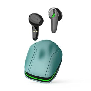 noise cancelling wireless earbuds, bluetooth 5.3 headphones, gaming ear buds with 4-mic deep bass,small earphones,30h playtime,ipx5 waterproof in-ear lightweight earbuds for iphone android green