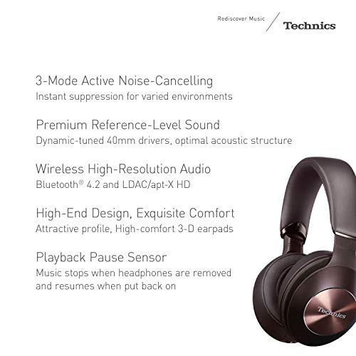 Technics Premium Hi-Res Wireless Bluetooth Stereo Headphones, 40 mm