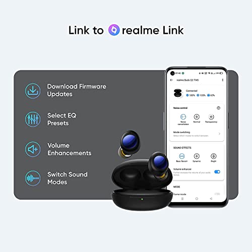 realme Buds Air 2 Neo Active Noise Cancelling Wireless Earbuds, Gaming Earbuds Bluetooth 5.2 with Microphone, Waterproof Headphones, Touch Control, 28H Playtime, USB-C, App for iPhone Android