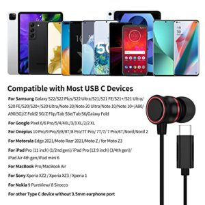 ACAGET USB C Headphones, DAC Bass HiFi Setero Earbuds for Samsung S22 Ultra Wired Noise Cancelling Earphones with Mic in-Ear Type C Headphone for Galaxy S23 S21 S20 FE A53 OnePlus 10 Pro 9 Pixel 7 6A