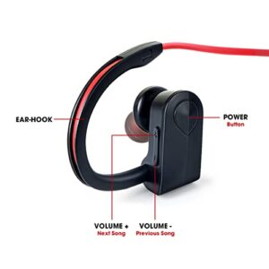 Bluetooth Headphones,HD Deep Bass Stereo Sports Earphones, in-Ear Earbuds,Up to 8 Hours Playtime,Super Light-Weight Design for Workout and Sports, CVC 6.0 Noise Cancelling Headsets(Black Red) (k98)