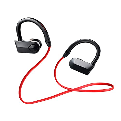 Bluetooth Headphones,HD Deep Bass Stereo Sports Earphones, in-Ear Earbuds,Up to 8 Hours Playtime,Super Light-Weight Design for Workout and Sports, CVC 6.0 Noise Cancelling Headsets(Black Red) (k98)