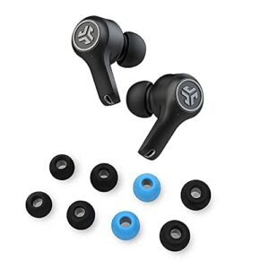 jlab epic air anc true wireless bluetooth 5 earbuds | active noise canceling | ip55 sweatproof | 12-hour battery life, 36-hour charging case | + cloud foam mnemonic earbud tips