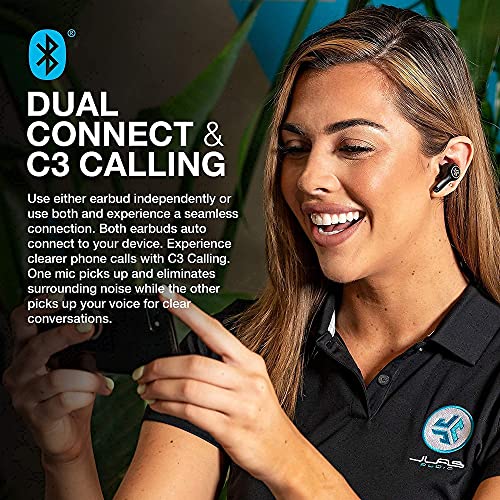 JLab Epic Air ANC True Wireless Bluetooth 5 Earbuds | Active Noise Canceling | IP55 Sweatproof | 12-Hour Battery Life, 36-Hour Charging Case | + Cloud Foam Mnemonic Earbud Tips