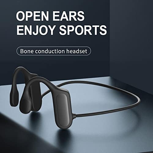 Betreasure Bone Conduction Headphones Wireless Earphone Bluetooth Earbuds Sports Waterproof HiFi Stereo Ear-Hook Headset with Microphone (Black)