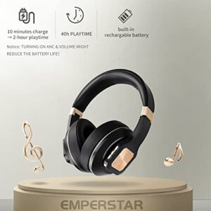 EMPERSTAR Noise Cancelling Headphones, Over The Ear Headphones Wireless Bluetooth Multipoint Comfortable and Foldable Over Ear Wireless Headset for 40H Music, Built-in Mic for TV,Travel,Work