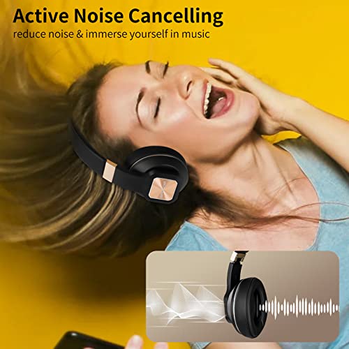 EMPERSTAR Noise Cancelling Headphones, Over The Ear Headphones Wireless Bluetooth Multipoint Comfortable and Foldable Over Ear Wireless Headset for 40H Music, Built-in Mic for TV,Travel,Work