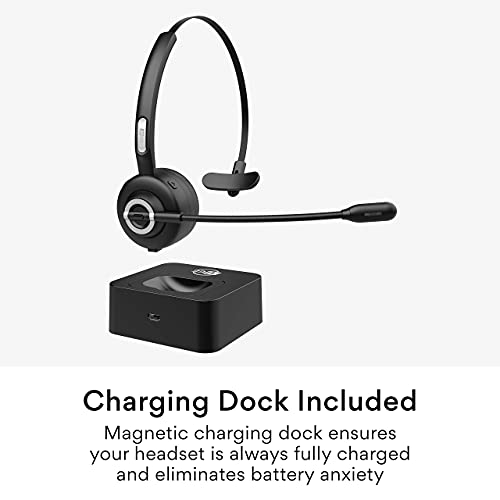 MEE audio H6D Bluetooth Wireless Headset with Boom Microphone and Charging Dock (Renewed)