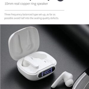 Wireless Earbuds, Bluetooth Ear Buds HiFi Stereo Sound Deep Bass Headphones with LED Charging Case for Samsung Galaxy A53 5G Touch Control, Noise Cancelling Mic, IPX7 Waterproof Earphones