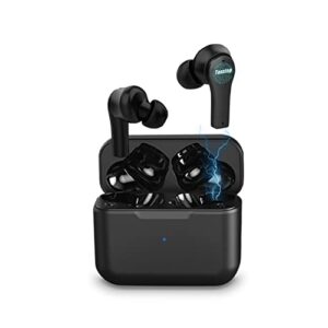 tonstep true wireless earbuds bluetooth 5.1, in-ear headphones with charging case, 30h playtime, ipx6 waterproof, touch control, deep bass stereo earphones built-in microphone for sport (black)
