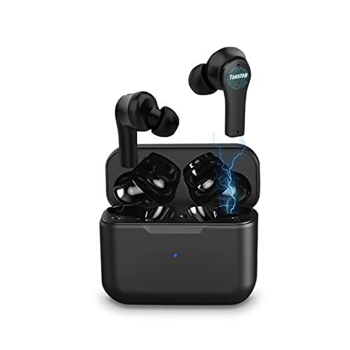 TONSTEP True Wireless Earbuds Bluetooth 5.1, in-Ear Headphones with Charging Case, 30H Playtime, IPX6 Waterproof, Touch Control, Deep Bass Stereo Earphones Built-in Microphone for Sport (Black)