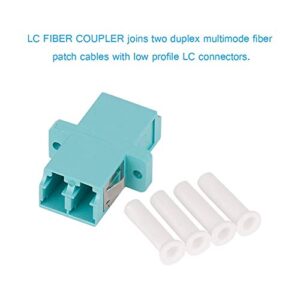 VANDESAIL Fiber Optic Coupler, LC to LC Duplex Multimode Fiber Optic Cable Adapter Coupler OM1 OM2 OM3 OM4(Fiber Optic Adapter, LC to LC)