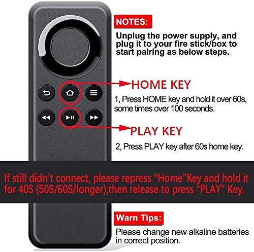 New CV98LM Replacement Remote Compatible with Amazon Fire TV Stick and Amazon Fire TV Box W87CUN CL1130 LY73PR PE59CV DV83YM CE0700 S3L46N E9L29Y EX69VW LDC9WZ A78V3N Without Voice Function