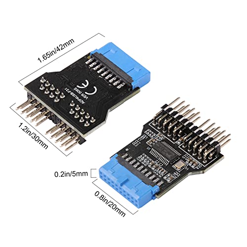 MZHOU USB 3.0 9PIN to USB2.0 9PIN Front Panel Socket Adapter Card,USB 3.0 Motherboard 19PIN to Dual 9-PIN Interface Expansion Card