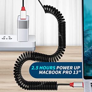 AICase Coiled USB-C to Lightning Cable for Apple CarPlay,Expansion Spring Coiled Cable,PD Type C Scalable Charging Cable for iPhone 14/13/13 Pro 12 Pro Max 12 11 X XS XR 8 Plus,AirPods Pro