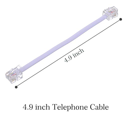 Phone Line Splitter,Telephone Splitter,with RJ11 6P4C Plugs, Suitable for Telephone, Fax Machine, 2 Pack White