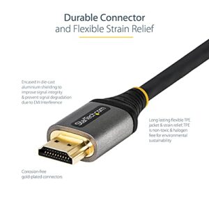 StarTech.com 3ft (1m) HDMI 2.1 Cable 8K - Certified Ultra High Speed HDMI Cable 48Gbps - 8K 60Hz/4K 120Hz HDR10+ eARC - Ultra HD 8K HDMI Cable - Monitor/TV/Display - Flexible TPE Jacket (HDMM21V1M)