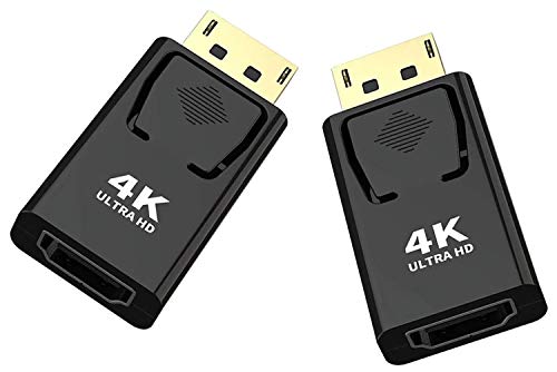 Displayport to HDMI Converter，DP to HDMI Adapter [2-Pack],3840x2160p Male to Female Converter Compatible with Computer,Desktop,Labtop,PC,Monitor,HDTV - Gold Plated