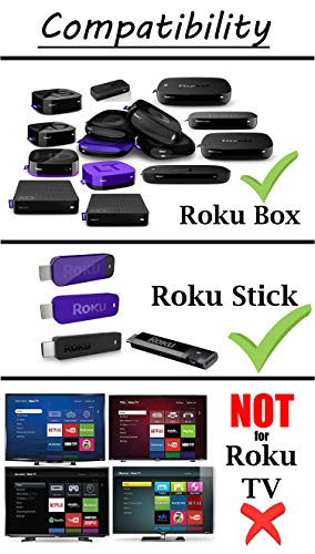 Amaz247 Point-Anywhere Wi-Fi Remote Pairing with Roku Stick, Stick+, Roku Premiere, Premiere+, Roku Ultra, Roku 2,3,4; Replace Roku Stick Remote RC80