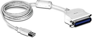 trendnet usb to parallel 1284 converter cable, tu-p1284, usb 1.1/2.0/3.0, windows 10/8.1/8/7, mac os x 10.6-10.9, 2 m (6.6 ft) length, connect parallel port printers to a usb port, plug & play